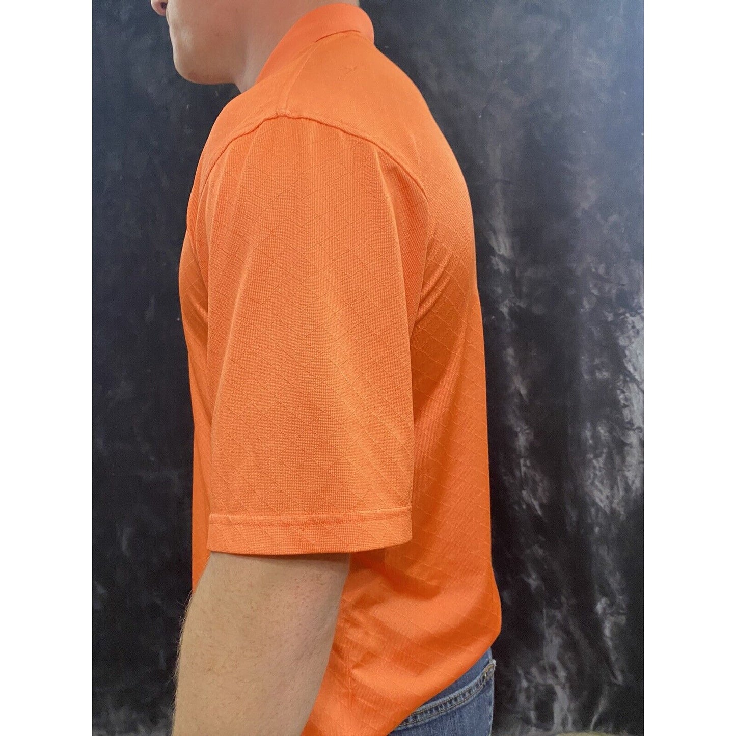 Kirkland Signature Performance Polo Knit Size Medium Bright Orange Short Sleeves