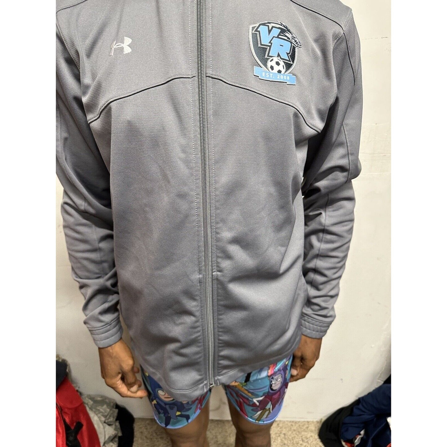 Men’s Gray Under Armour Large Visit Ridge High School Soccer Full Zip Jacket