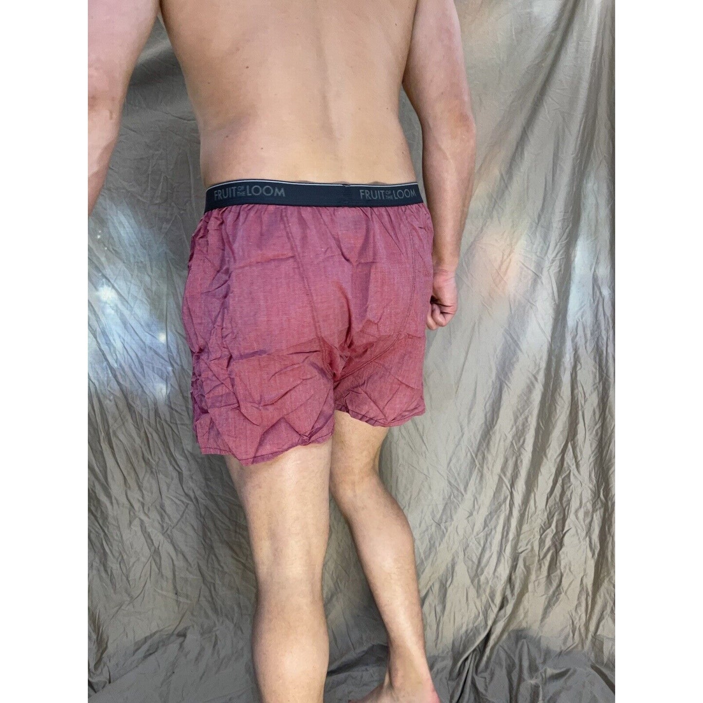men's fruit of the loom Pink boxer shorts large