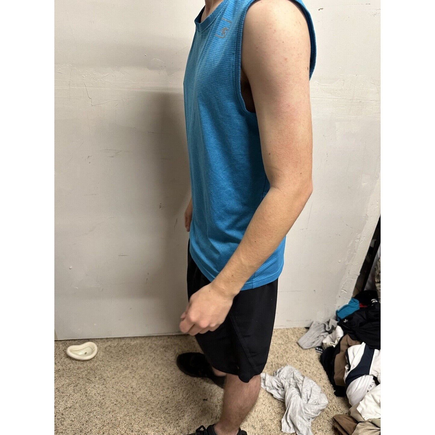 Men’s Teal Blue And1 Muscle Shirt Small Sleeveless
