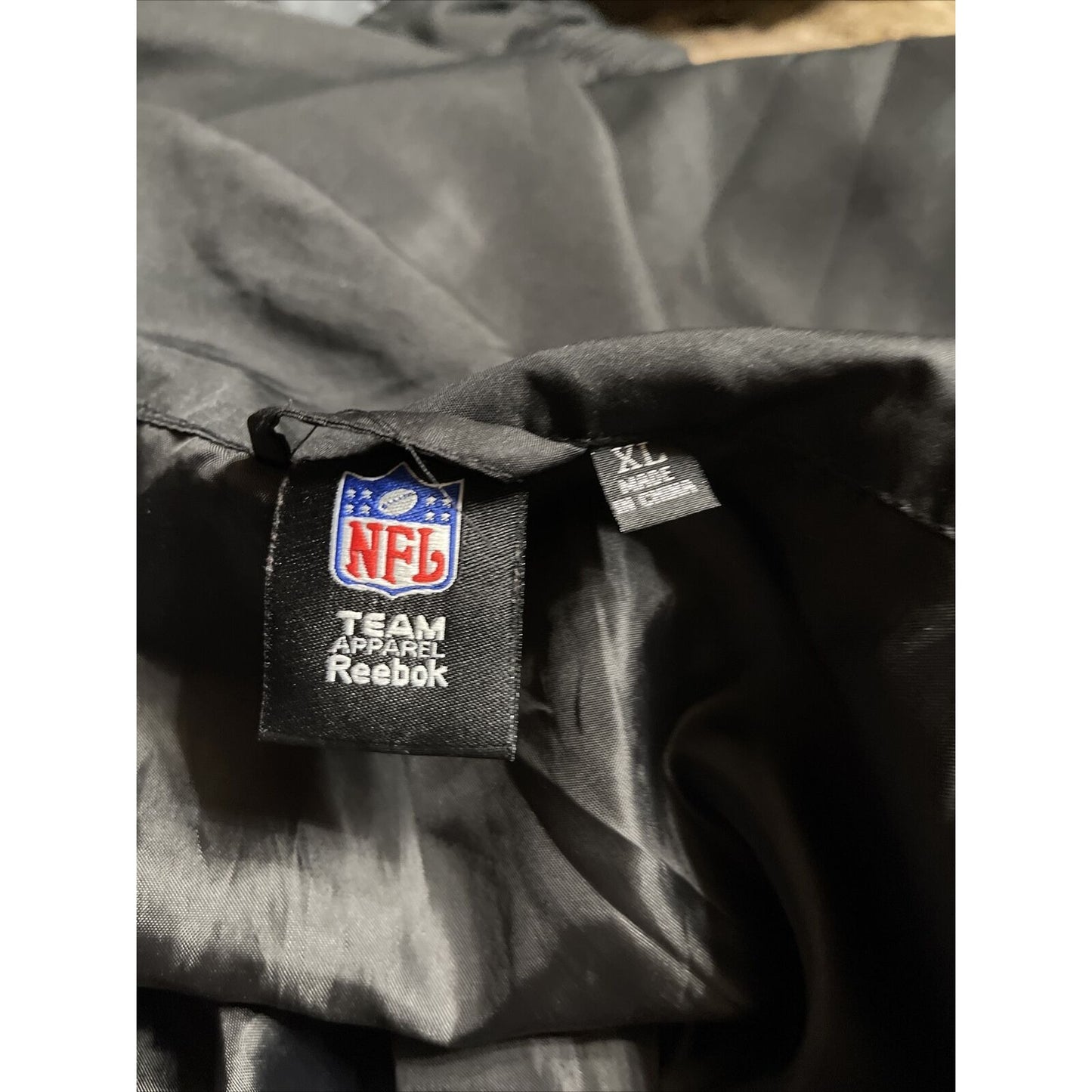 Men's SI NFL Team Reebok full zip atlanta falcons black windbreaker jacket XL