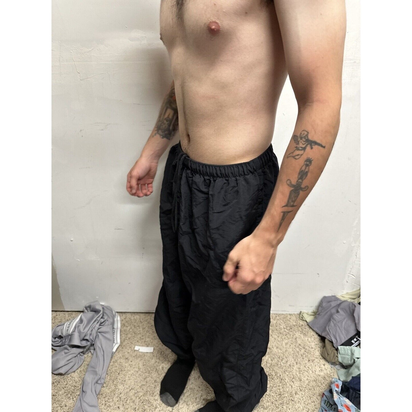 Men’s Army Pants - No Logo - XL Long Black Pt Uniform Bottoms PFU