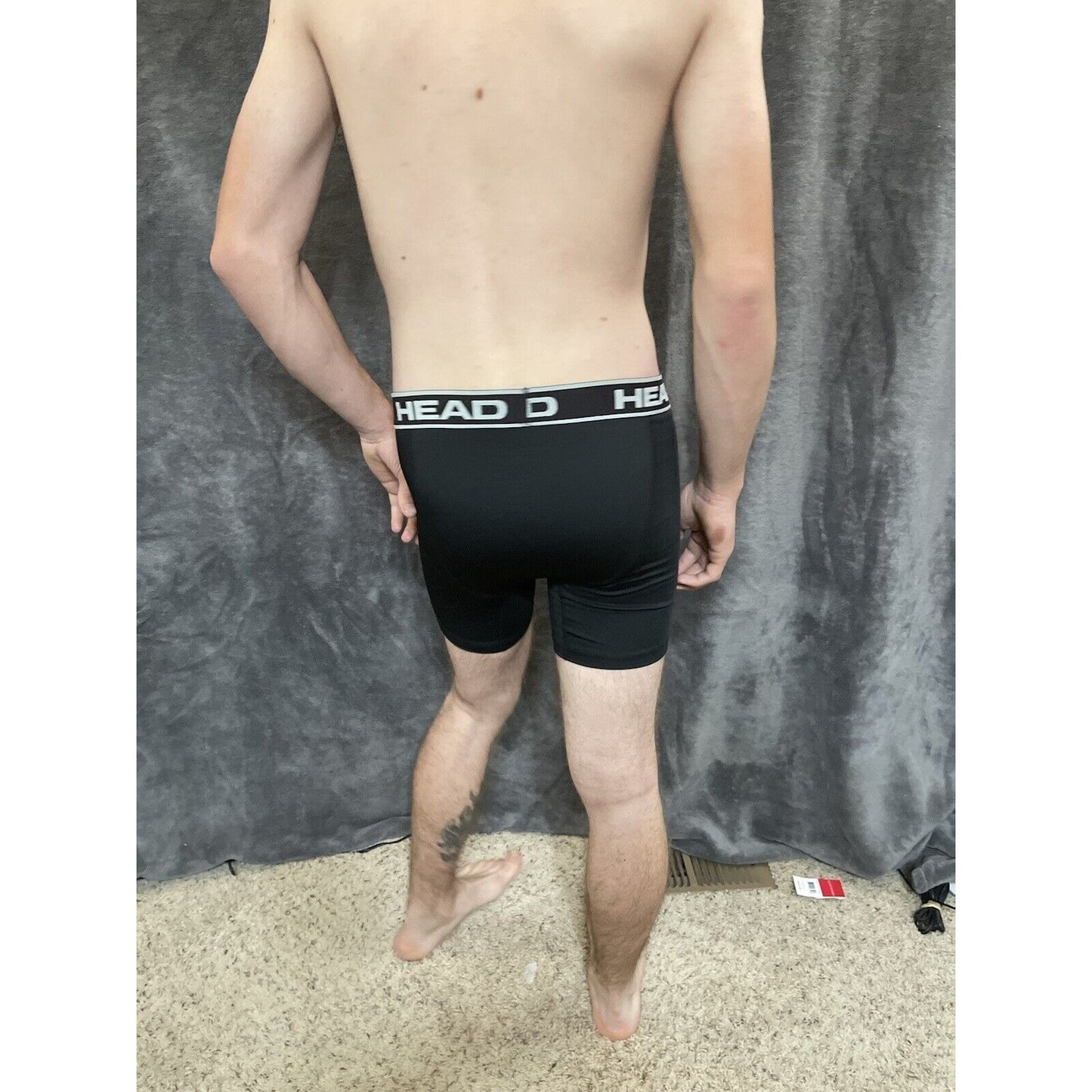 men's head black medium compression boxer briefs 10% spandex