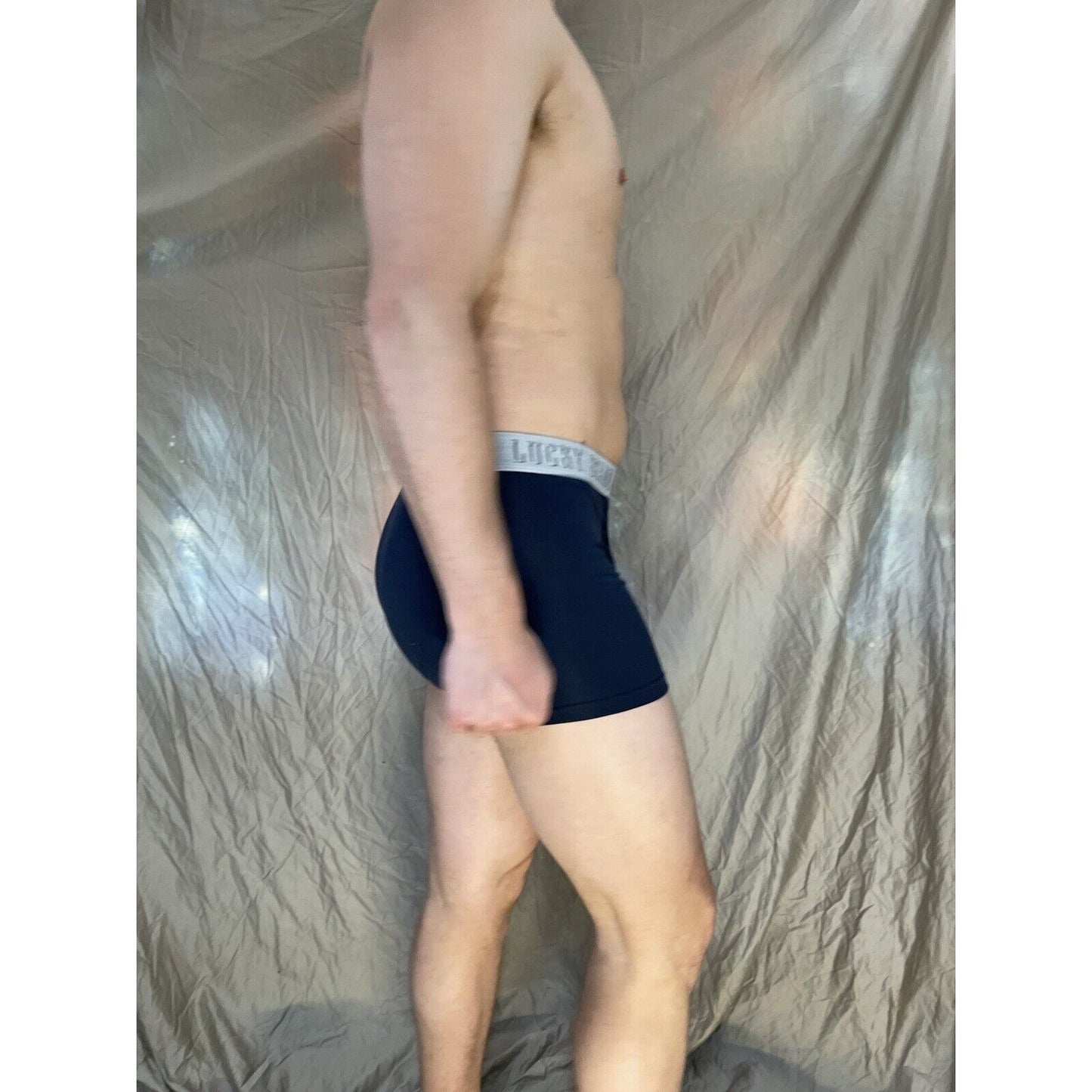 men's blue lucky brand Dark Navy blue medium boxer briefs cotton modal blend