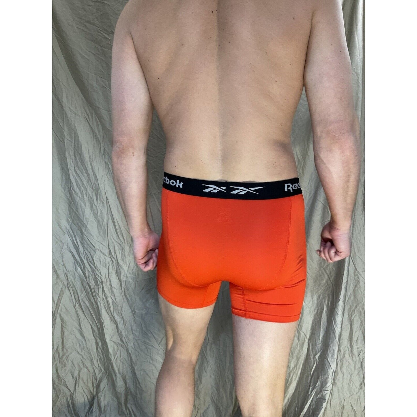 men's reebok Red/orange large compression boxer brief