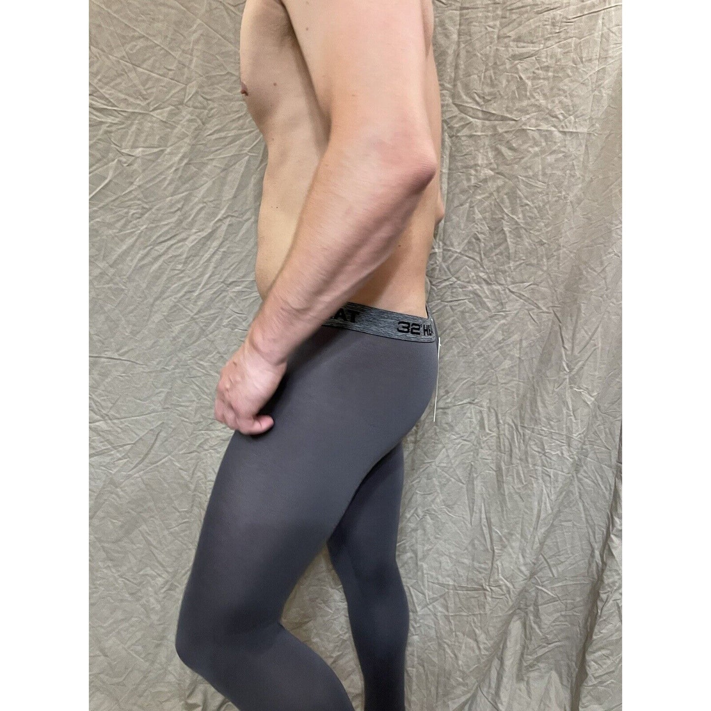32 degree heat stingray gray compression leggings base layer long underwear L