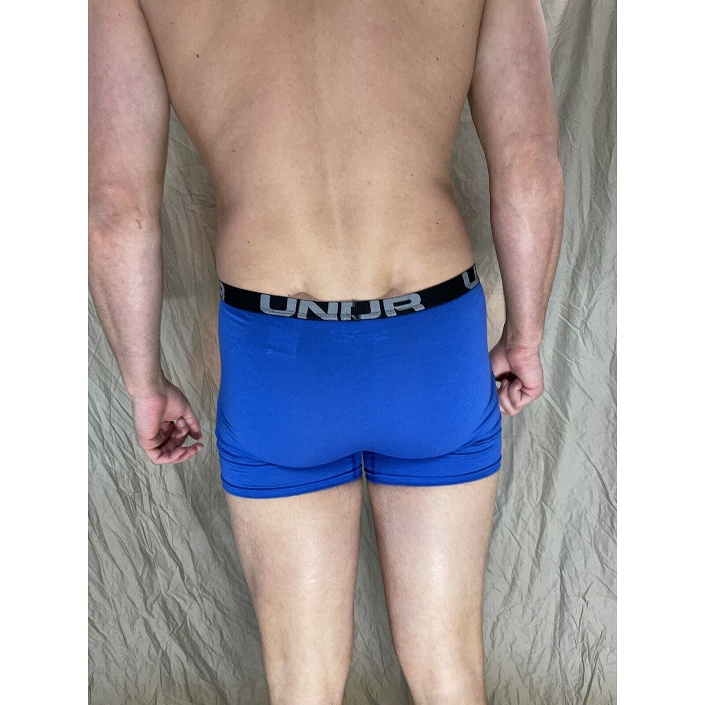 youth XL royal blue under armour fitted heat gear boxer briefs