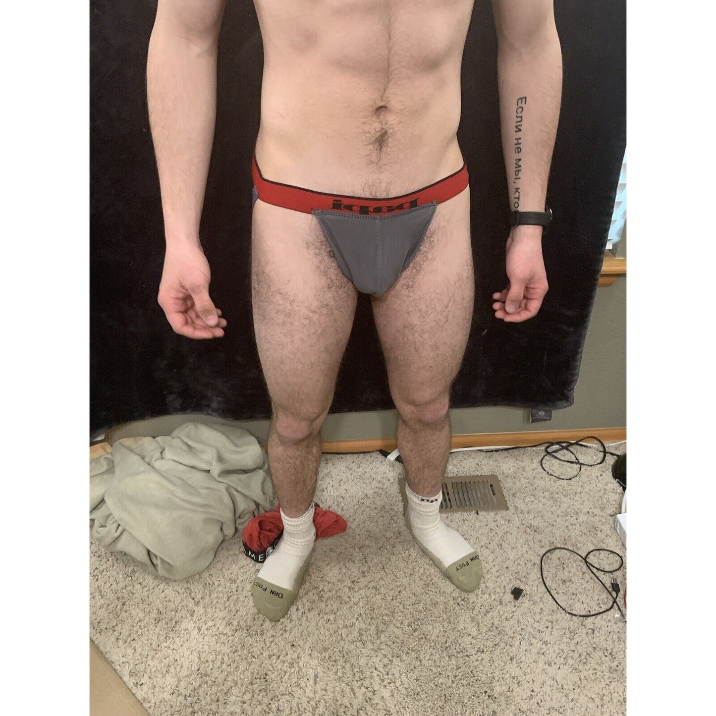Men's Gray Pouch Papi Jockstrap Jock New And unworn XL