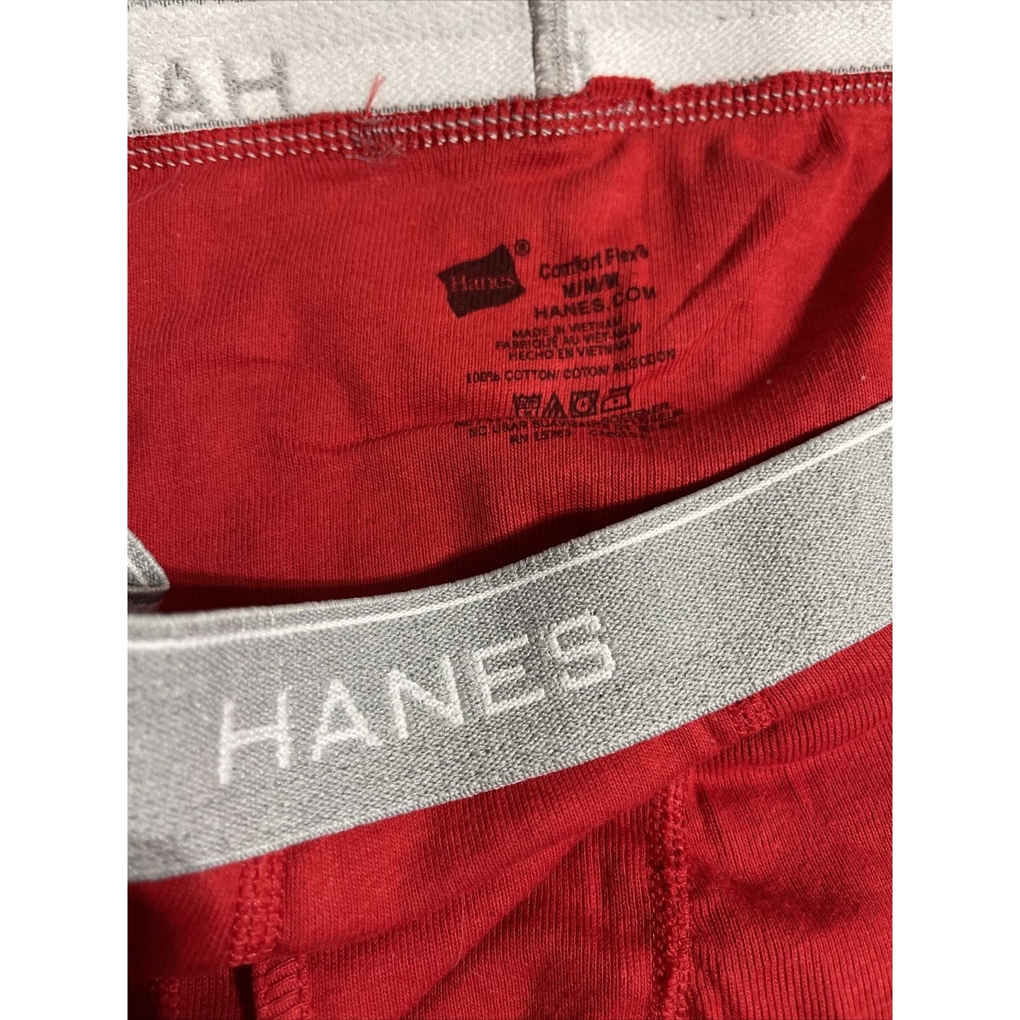 Men’s Red Hanes Boxer Briefs Medium Comfort Flex