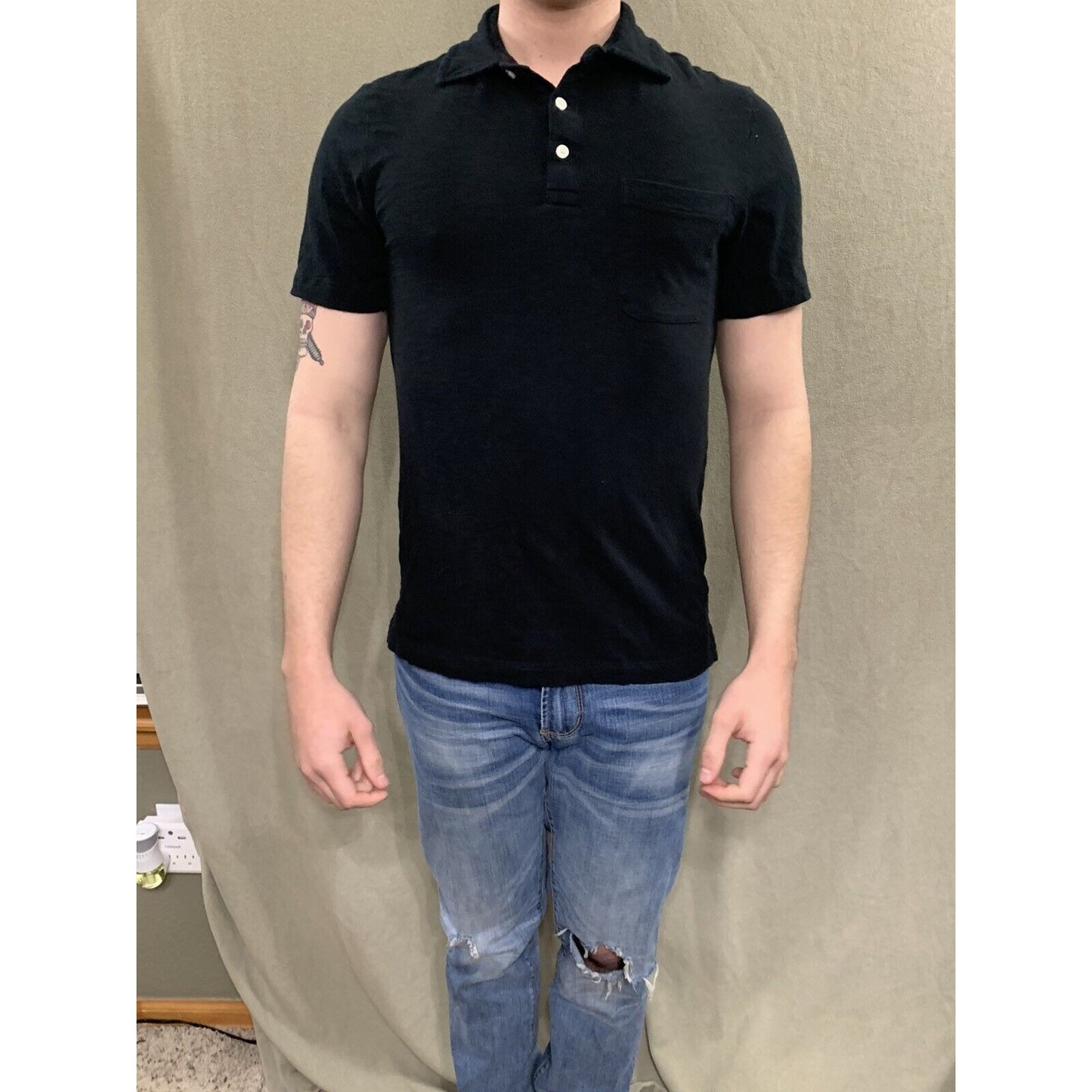 GOODFELLOW & CO BLACK SHORT SLEEVE MEN'S POLO SIZE SMALL