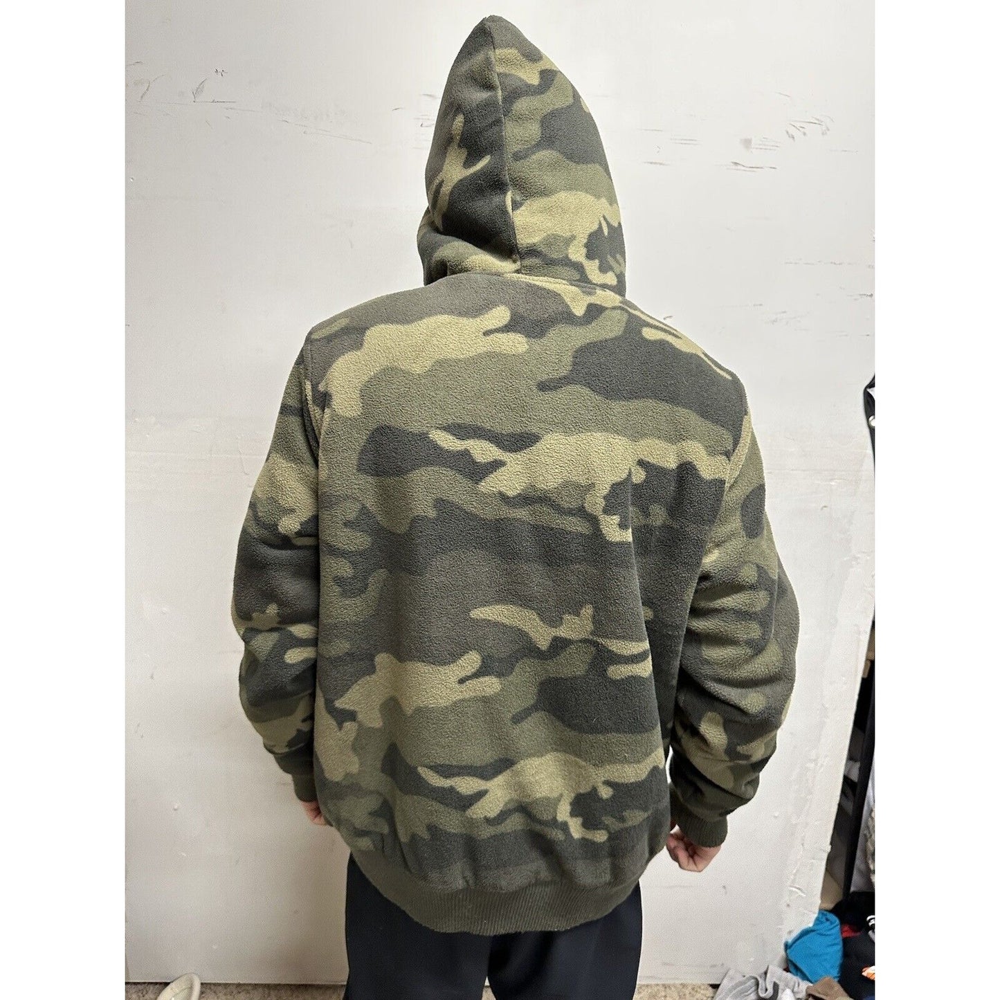 Men’s Fuzzy Large Mossimo Camo Hoodie Full zip Jacket