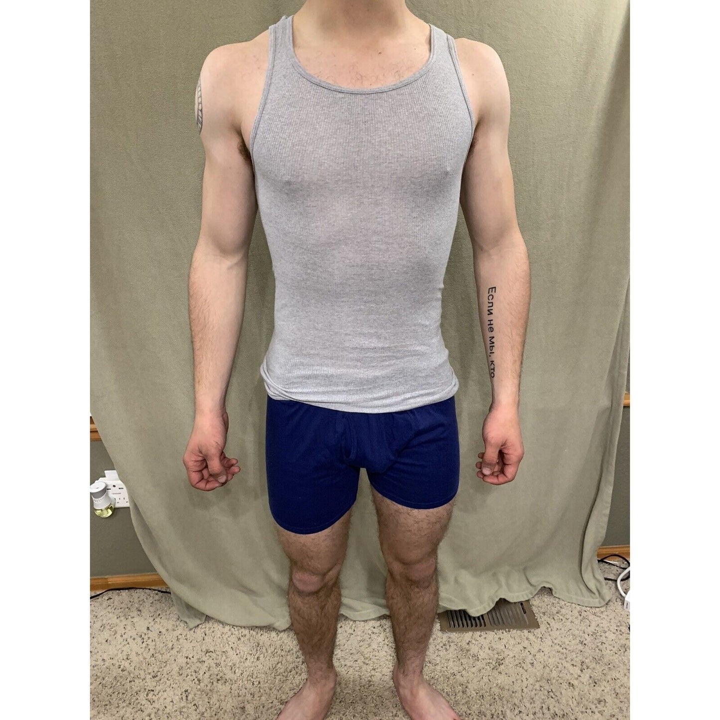 Hanes ( Size M ) Tank Top Comfort Soft ( Light Gray )