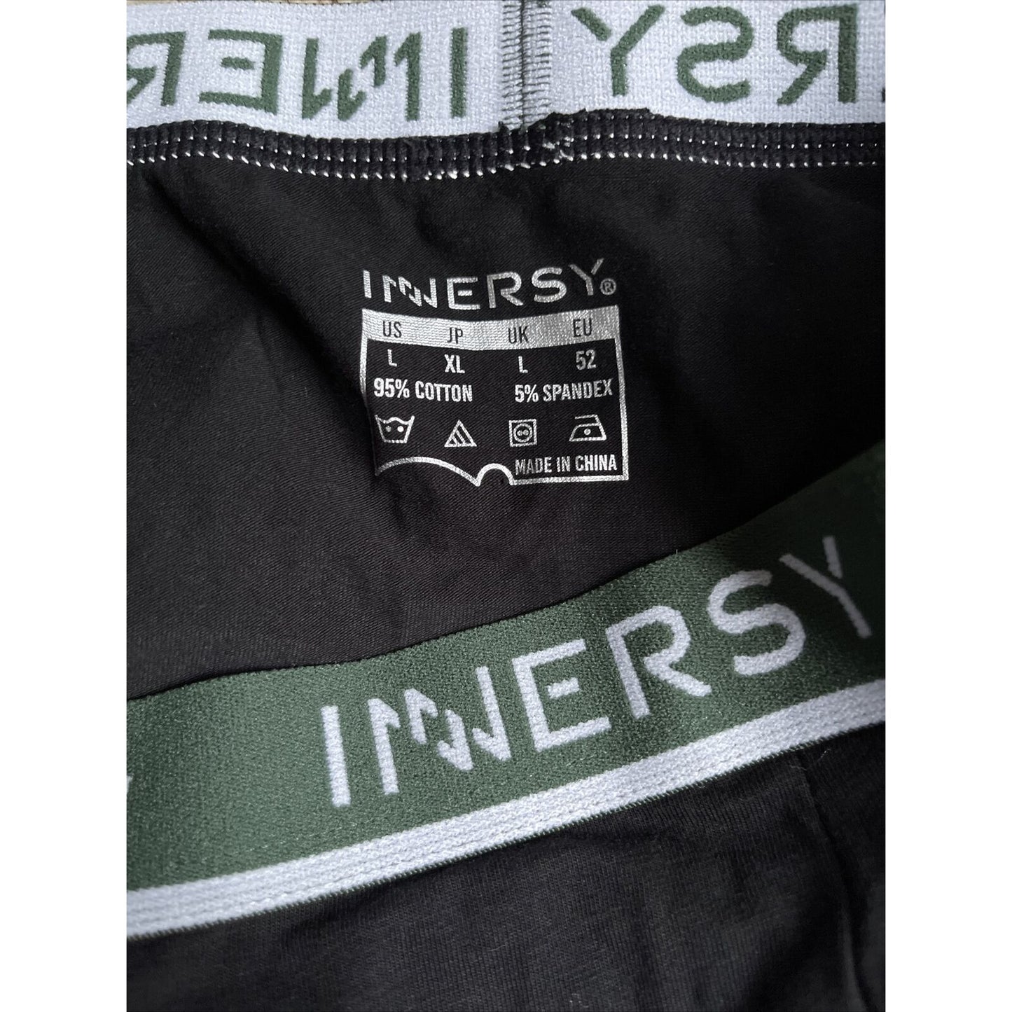 Inersy Weekly Men's black boxer briefs Green band New And Unworn Large
