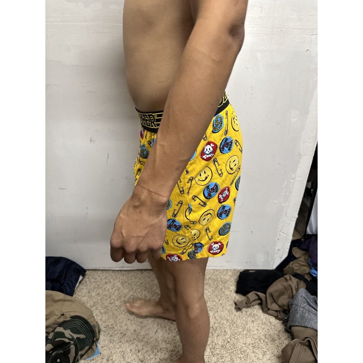 Men’s Medium Yellow Joe Boxer Shorts Smiley Face Emoticon