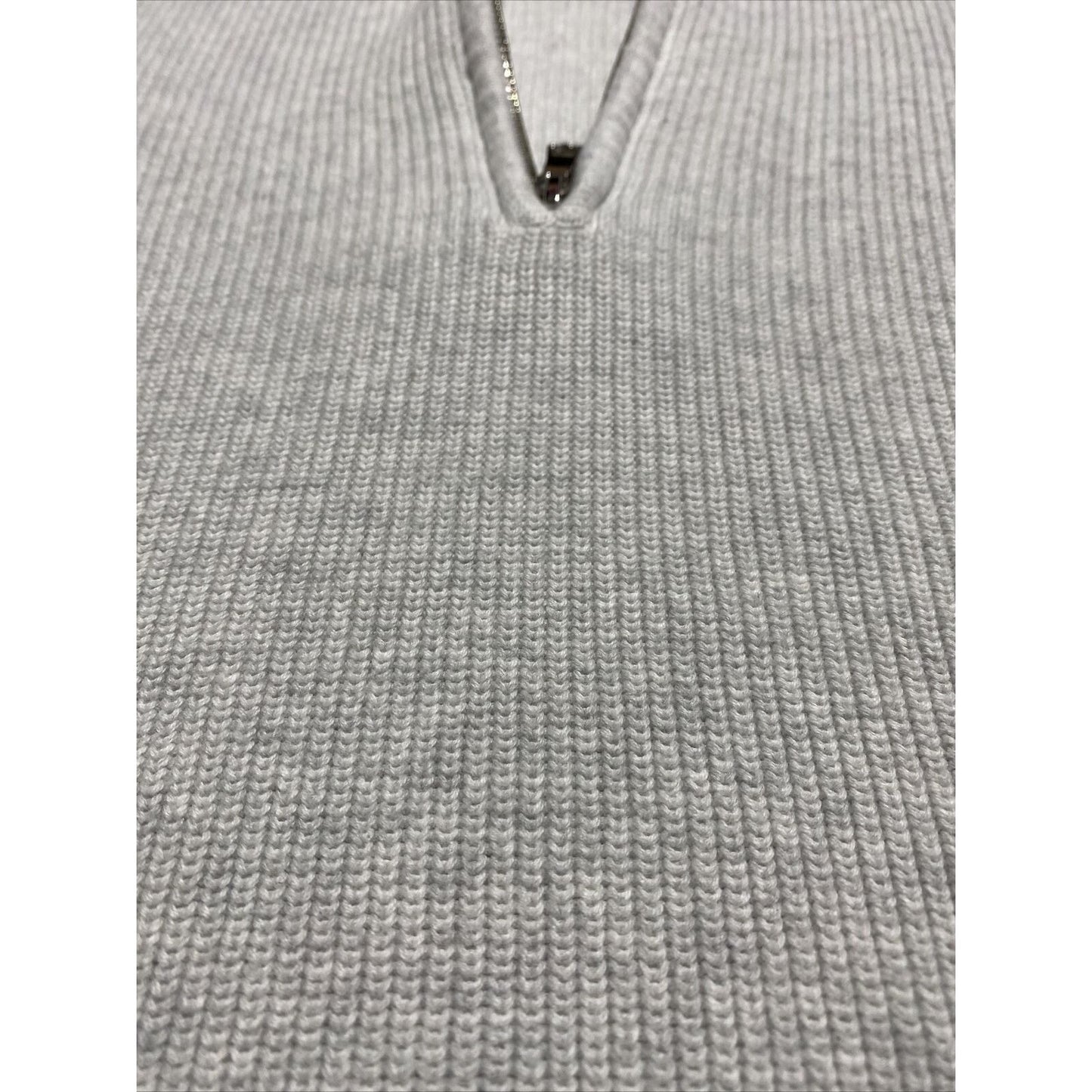 Calvin Klein Men’s XL White Cotton Mock Neck 1/4 Zip Pullover Sweater