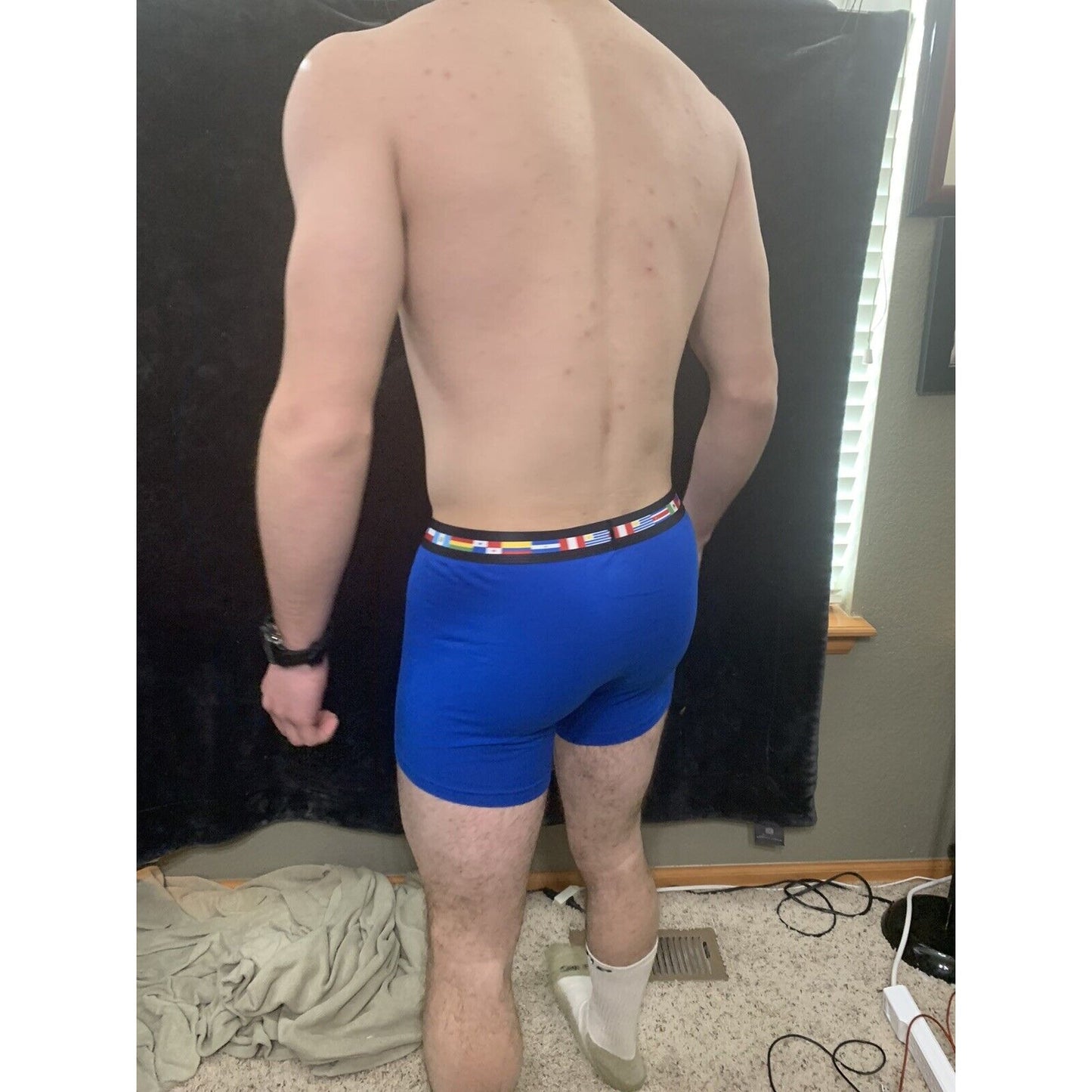 Men’s Papi Medium Boxer Briefs Royal Blue International 5% Spandex