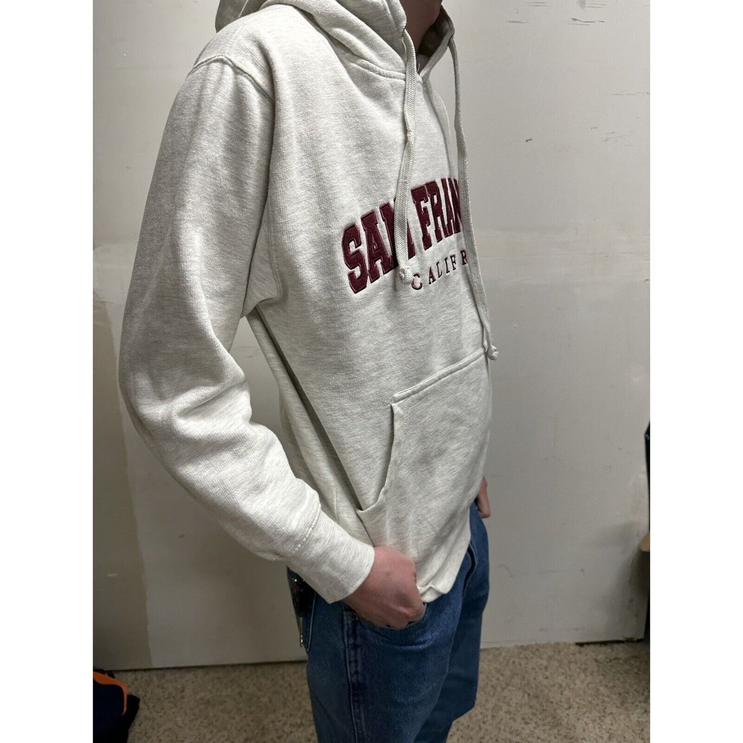 men’s city wear SF san francisco california hoodie white