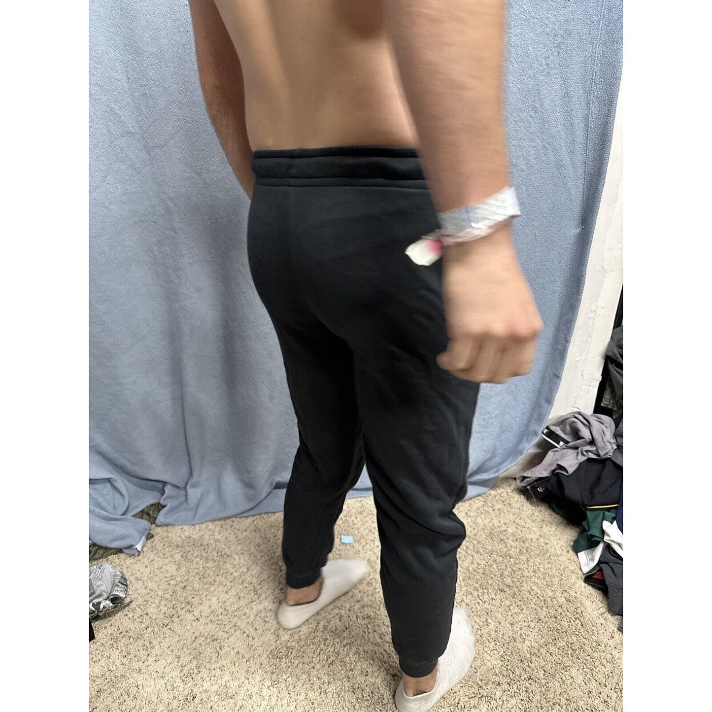 Men’s Small Nike Black Cotton Poly Sweat Pants With Pockets