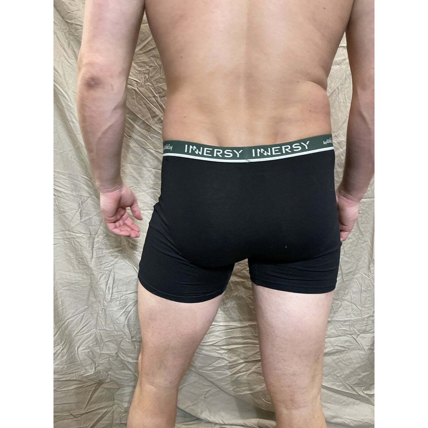 Inersy Weekly Men's black boxer briefs Green band New And Unworn Large