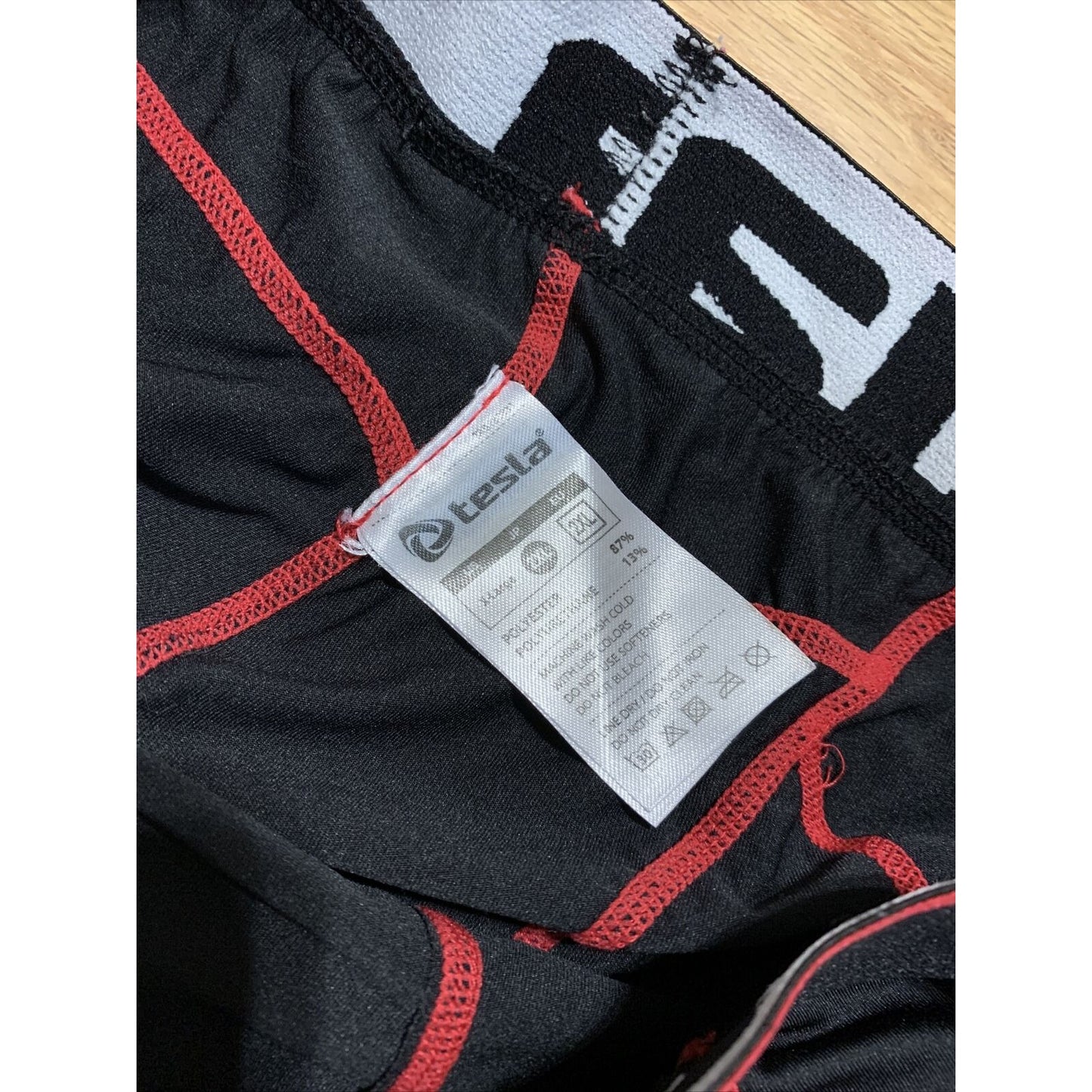 Men's Tesla Compression Running Cycling Performance Shorts Black Red XL