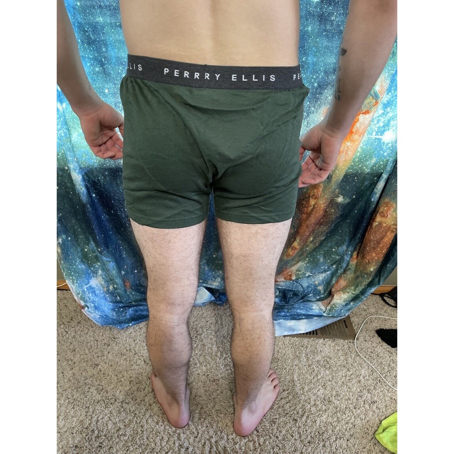 men's perry ellis portfolio green compression shorts large New And Unworn