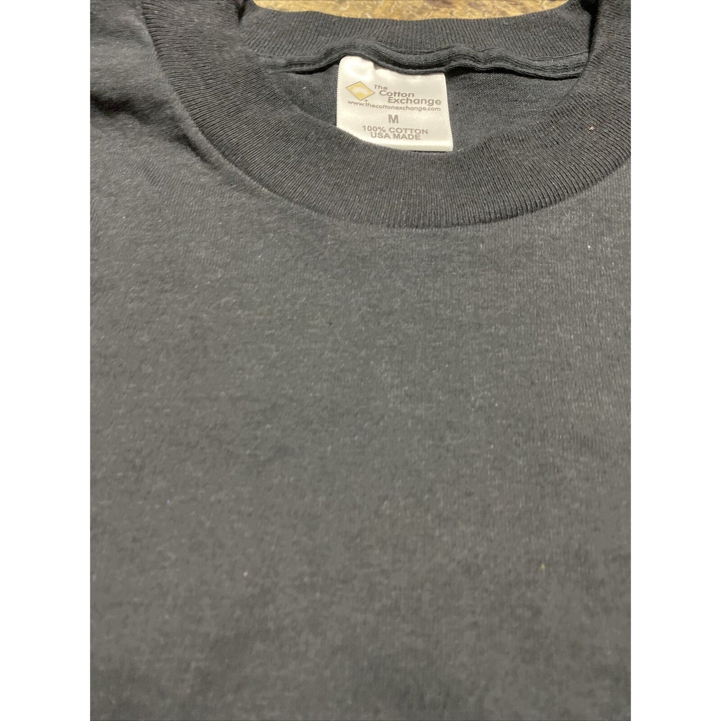 The Cotton Exchange Men’s Medium Plain Solid Black Cotton T-shirt