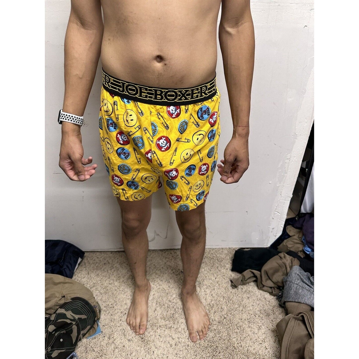 Men’s Medium Yellow Joe Boxer Shorts Smiley Face Emoticon