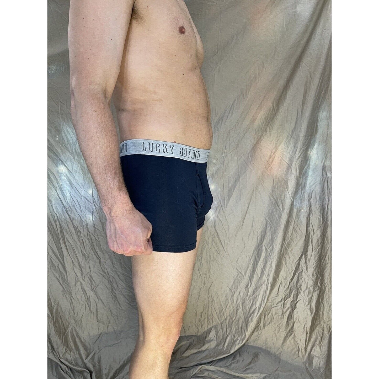 men's blue lucky brand Dark Navy blue medium boxer briefs cotton modal blend