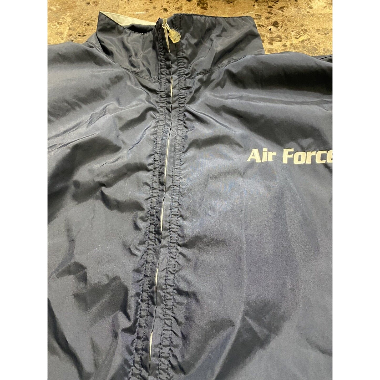 US Air Force Gear For Sports Men’s XL Navy Blue Hooded Windbreaker Jacket