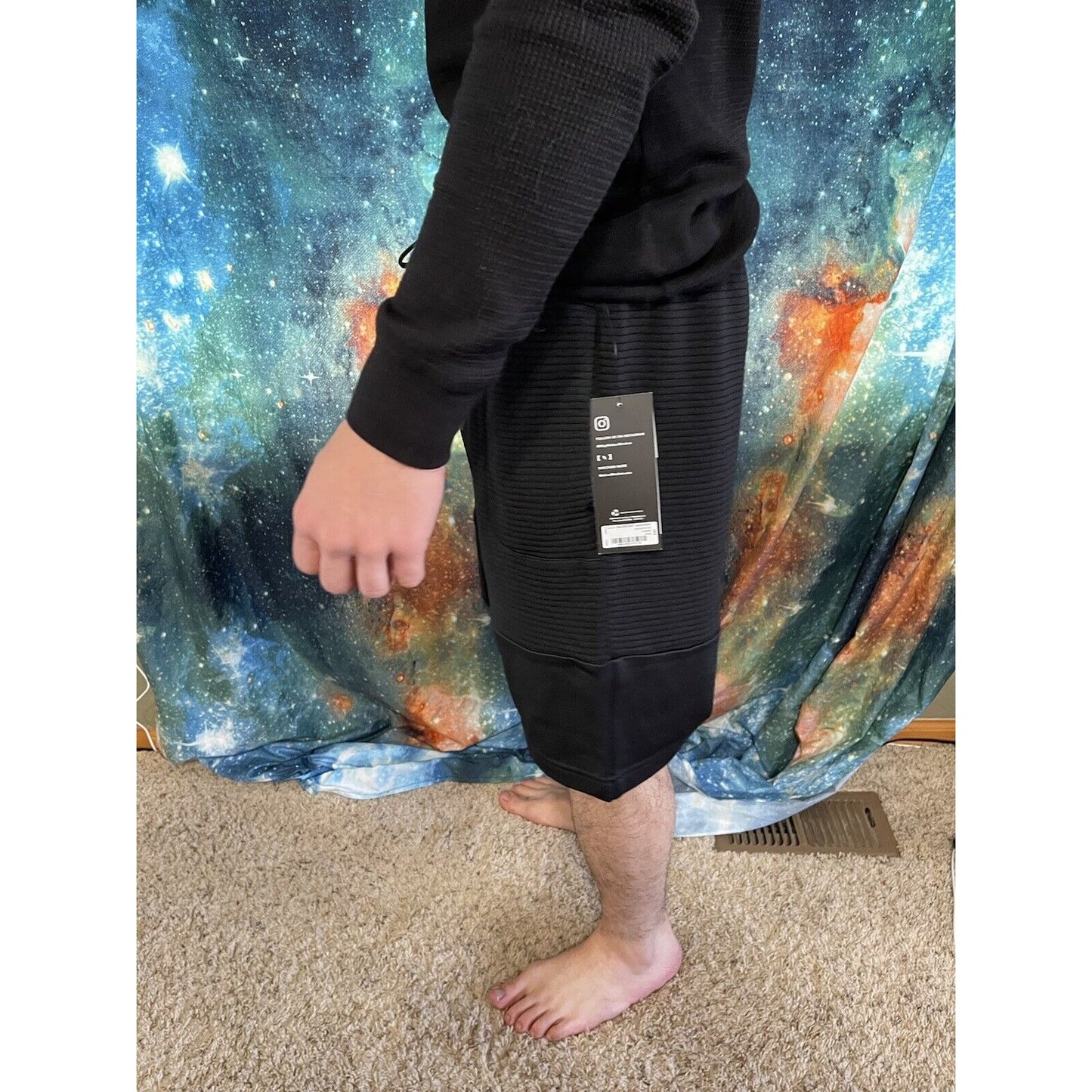 Michael Strahan Black Quick-Dri premium ultra fleece shorts