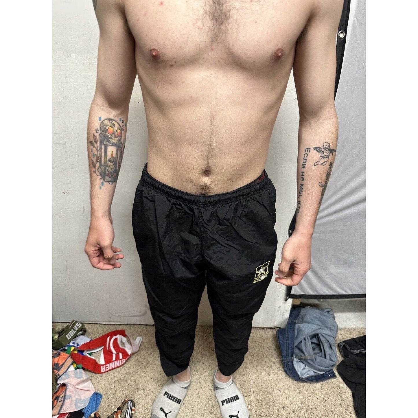 Us Army Pants Pt Small Extra Short Workout Exercise Black