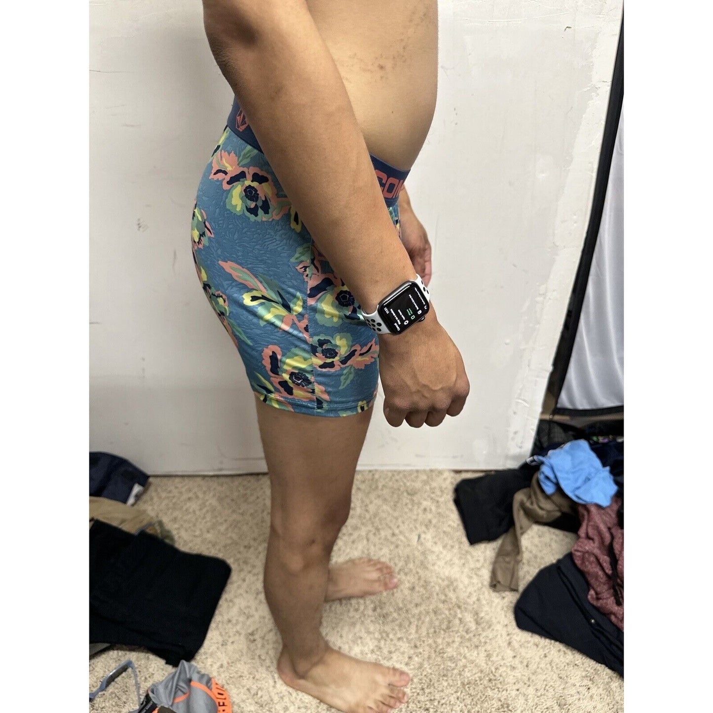 Men’s Small Volcom Floral Boxer Briefs 10% Spandex
