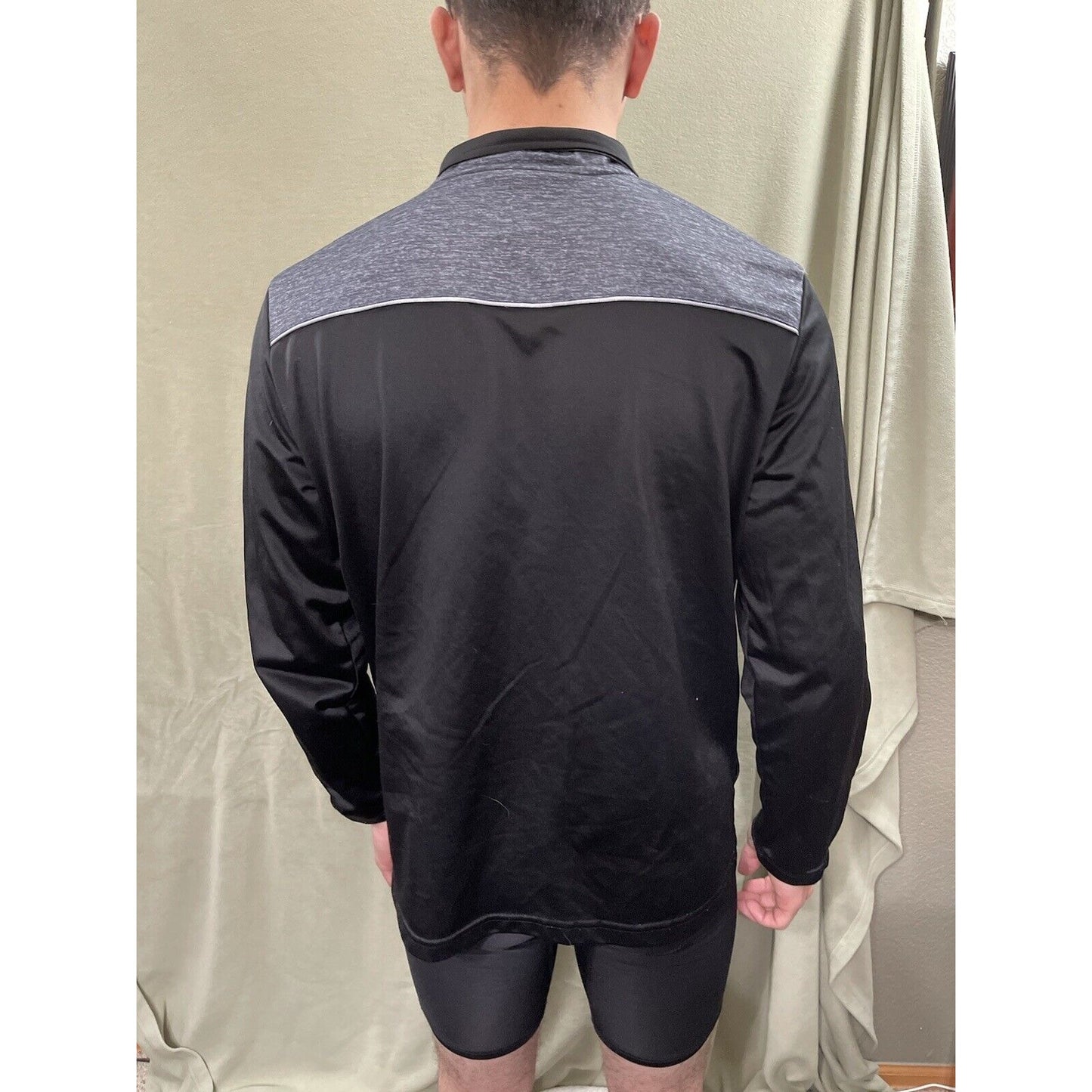 And1 Men's Black And Gray Full Zip Jacket Warm Up Sweats Medium Long Sleeve