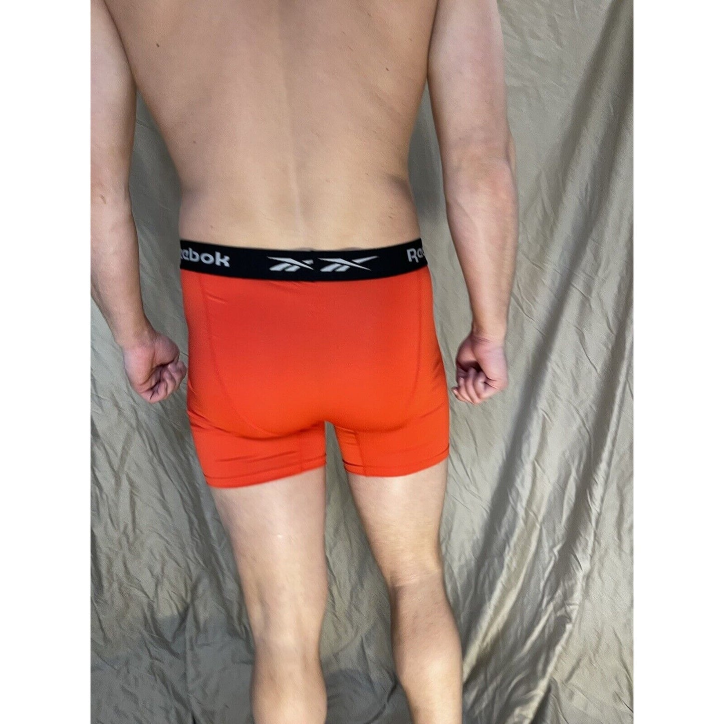 men's reebok Red/orange large compression boxer brief
