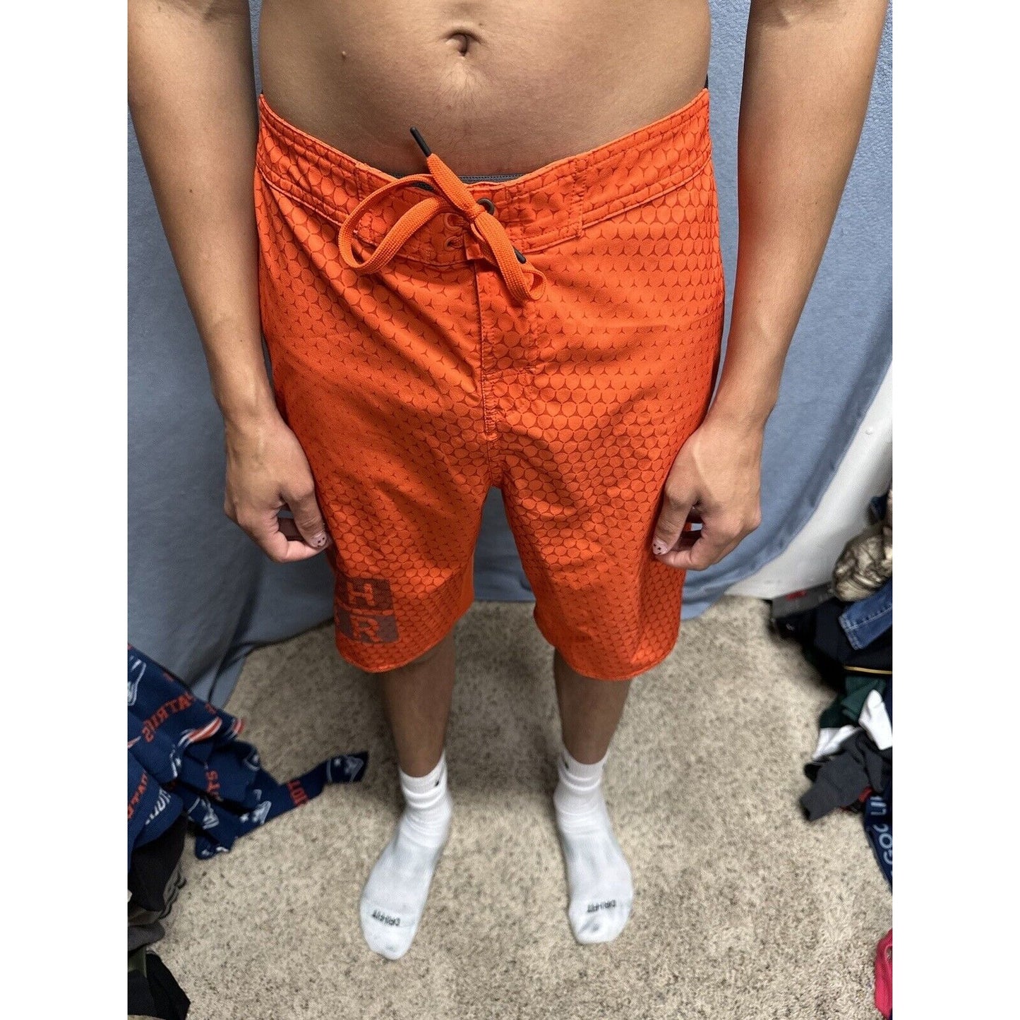 Men’s Orange Reebok Large Movement Zones Trunks Board Shorts