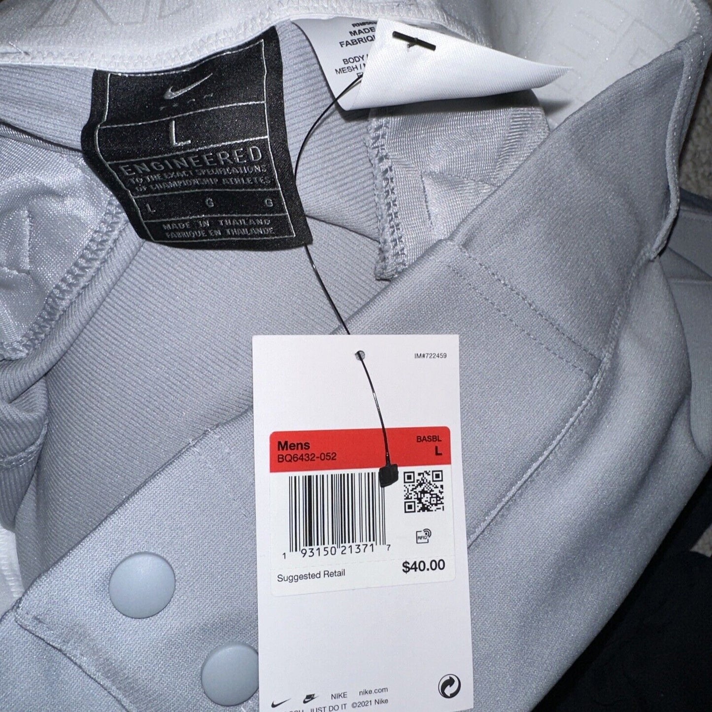 Men’s Gray Team Nike Large Baseball Pants