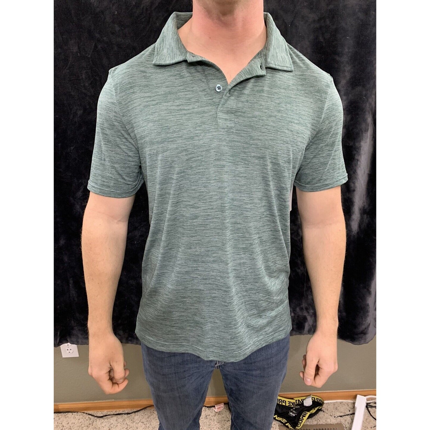 32 Degrees Cool Golf Polo Men’s Green Soft Fabric Shirt Large
