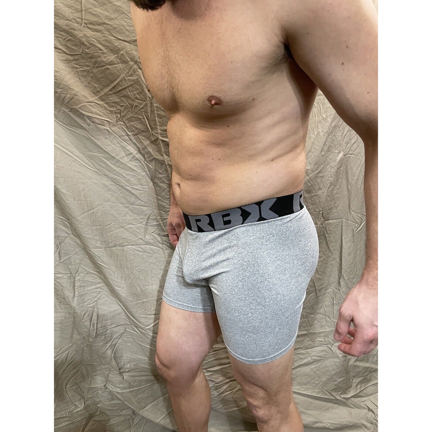 Men's RBX active gray compression shorts new and never worn Large