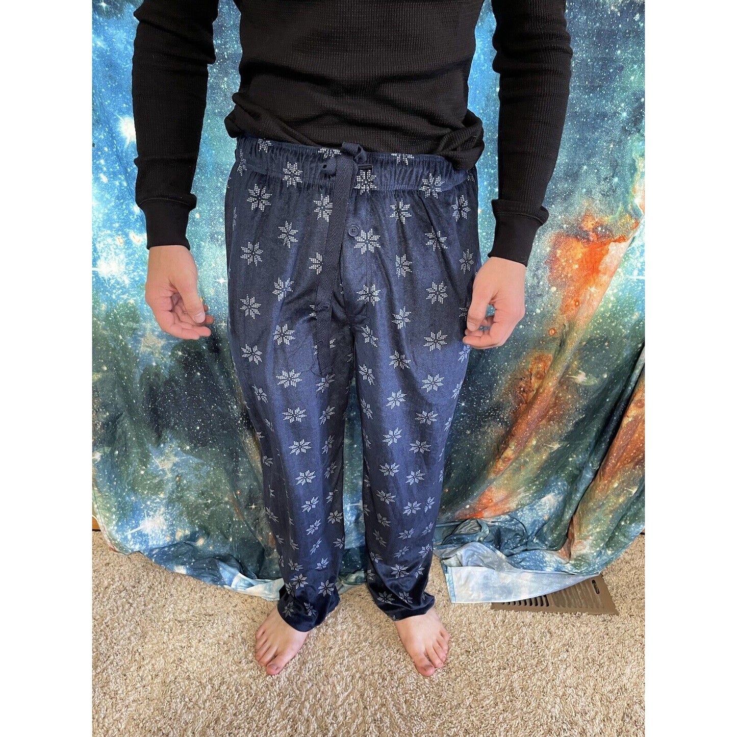 Men’s XL George Snowflake Blue sleepwear Flannel