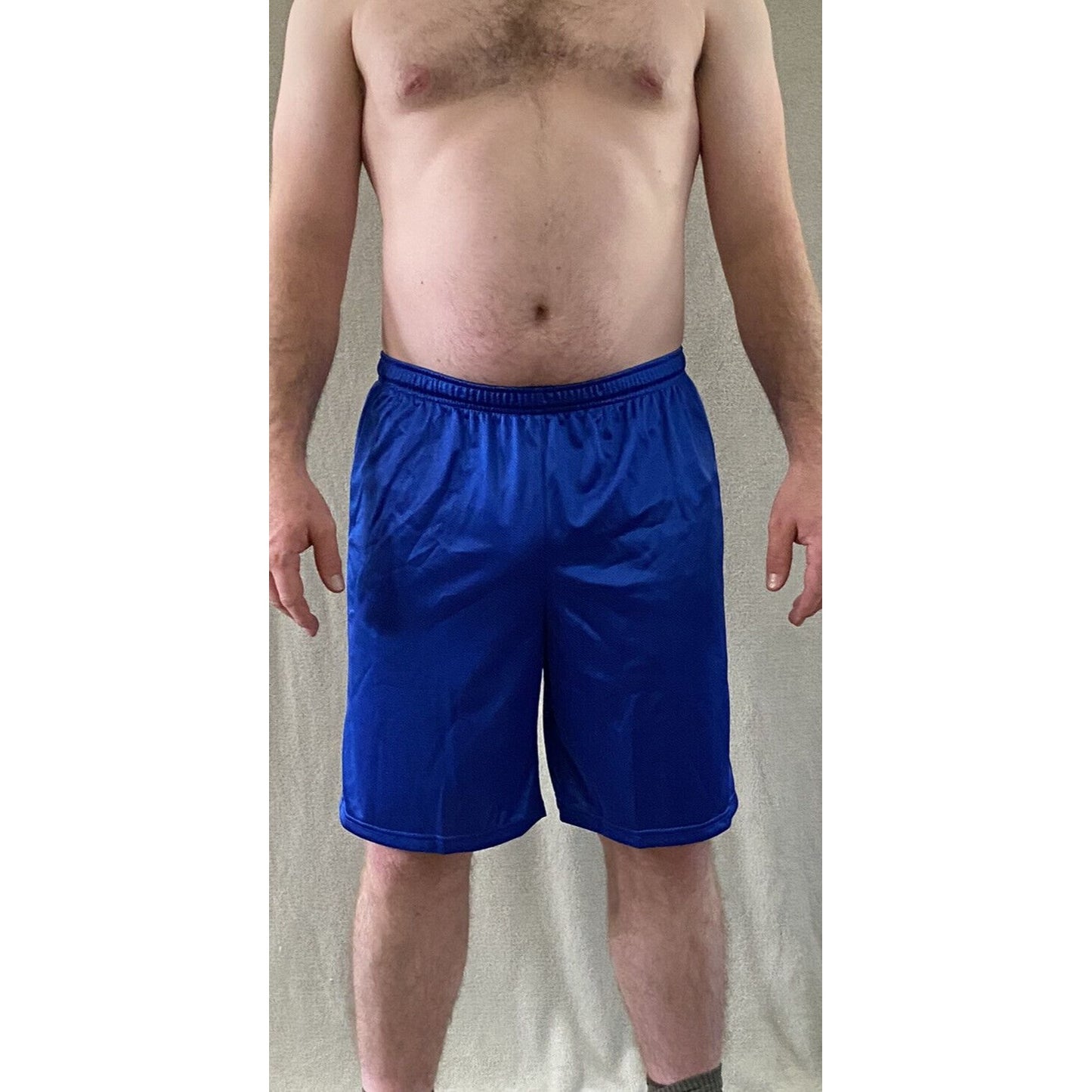 Soffe Men’s Large Royal Blue Basketball Training Polyester Mesh Shorts