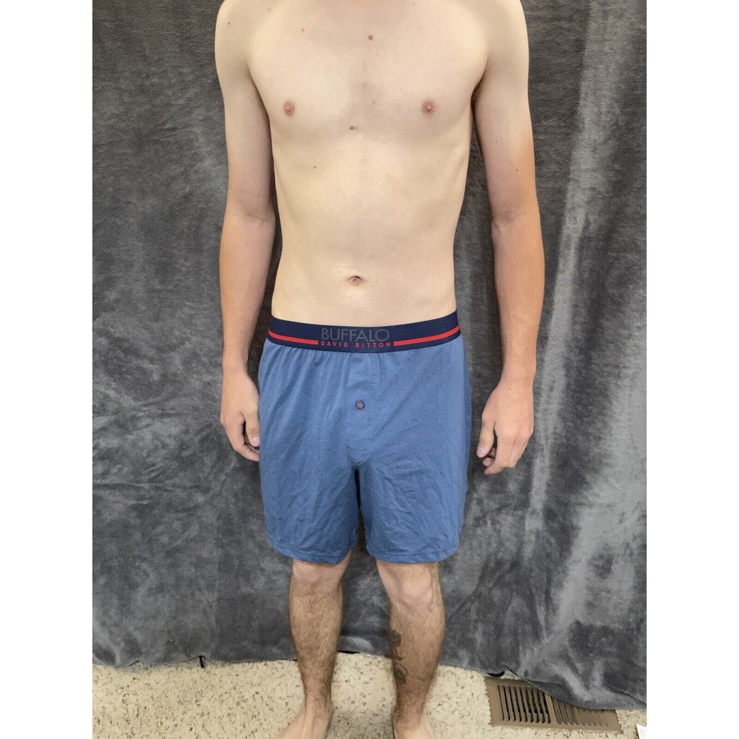 men's buffalo david bitton blue cotton spandex boxer shorts