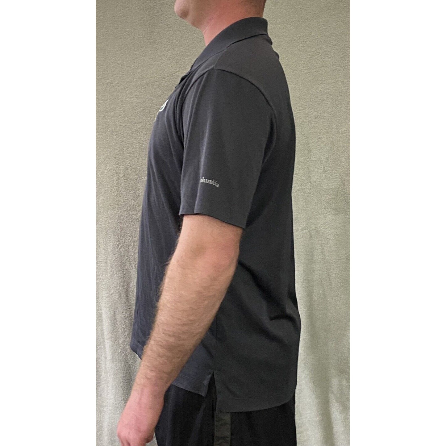 Columbia Golf USF South Florida Bulls Gray w/ Green Logo Men’s Large Polo Shirt