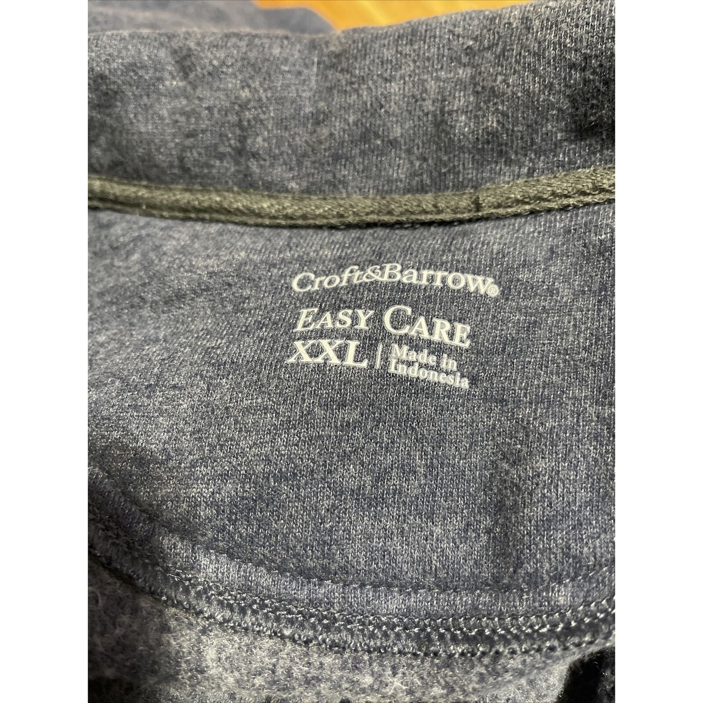 Croft & Barrow Quarter Zip Sweatshirt Men's Size 2XL XXL Slate blue Cotton Blend
