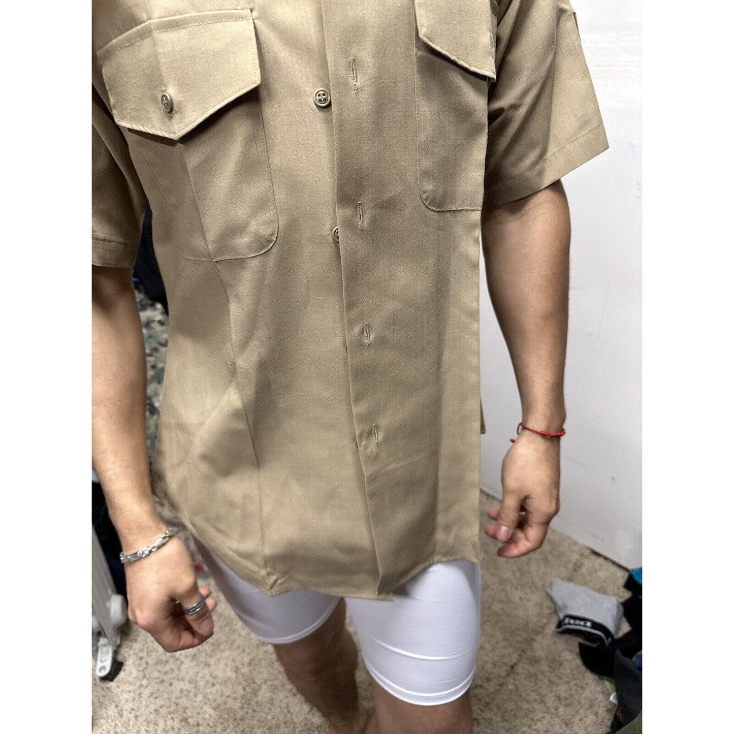Men’s USMC Marines Khaki Dress Shirt 15 1/2 Short Sleeve