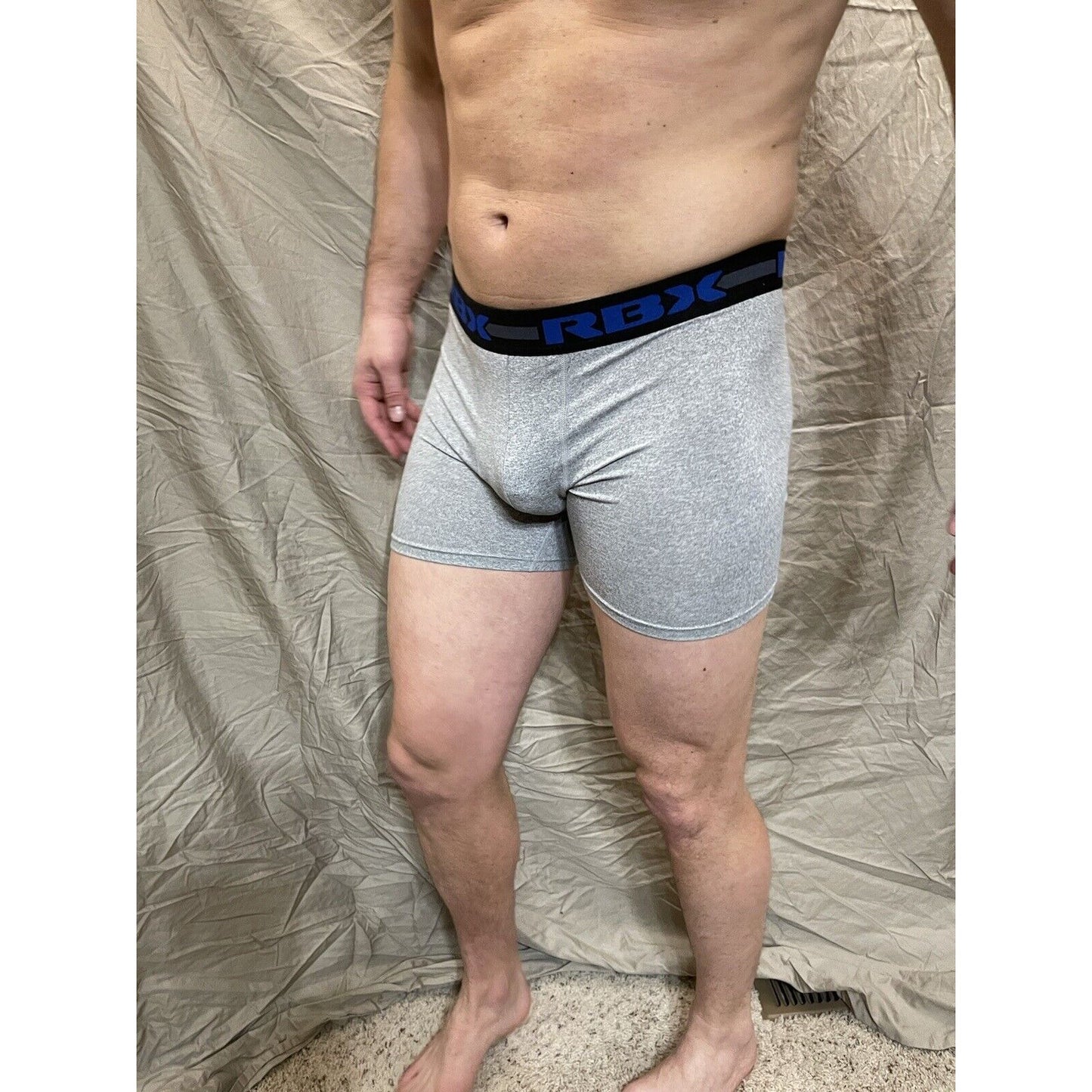 Men's RBX active gray compression shorts Large