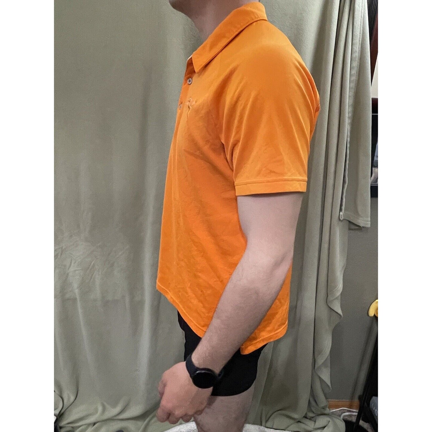Puma Polo Shirt Adult Medium Orange White Lightweight Rugby Golfing Golf Men’s