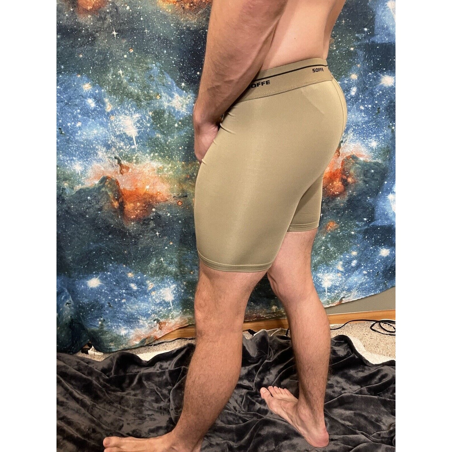 Men’s Athletic Compression Shorts Base Layer Tan Soffe