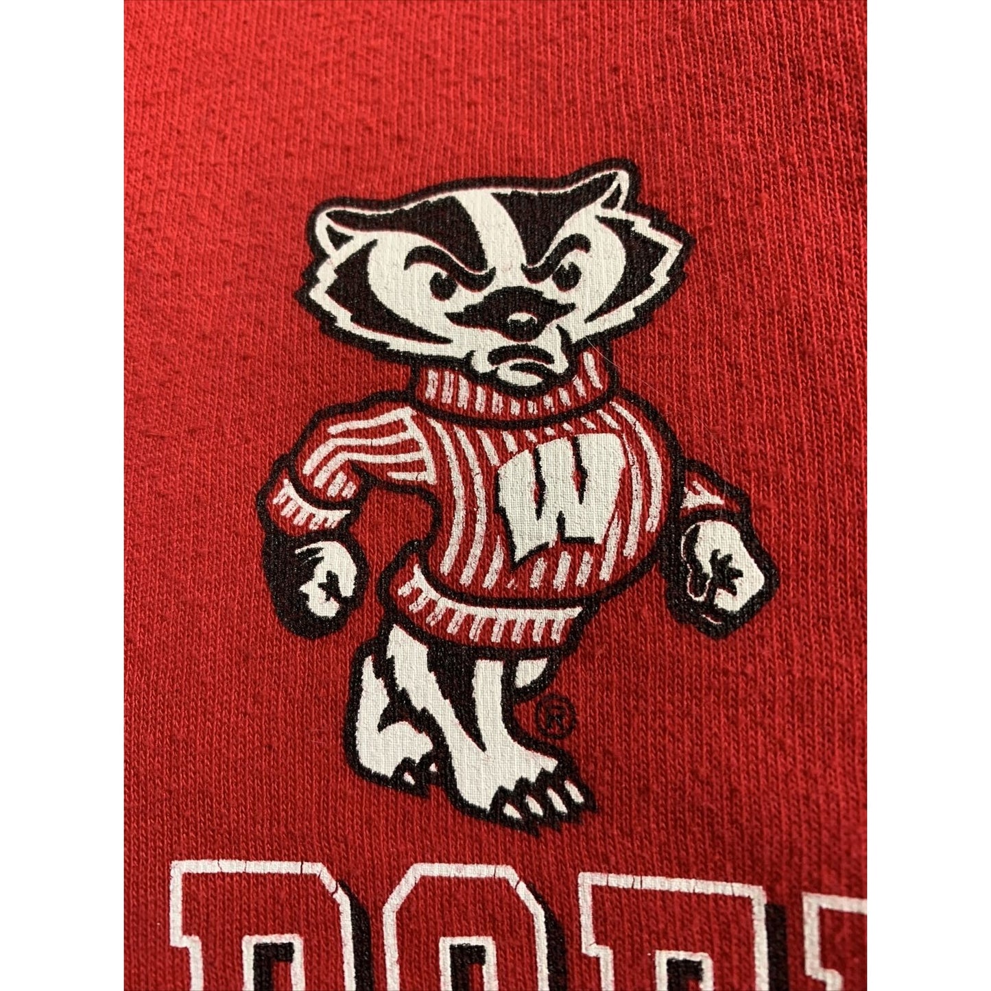 Vintage Wisconsin Badgers Soft Hoodie Sweatshirt Red Jansport Medium