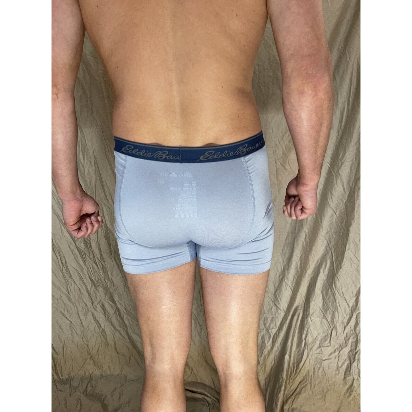 men's eddie bauer medium compression shorts 8% spandex Light Gray