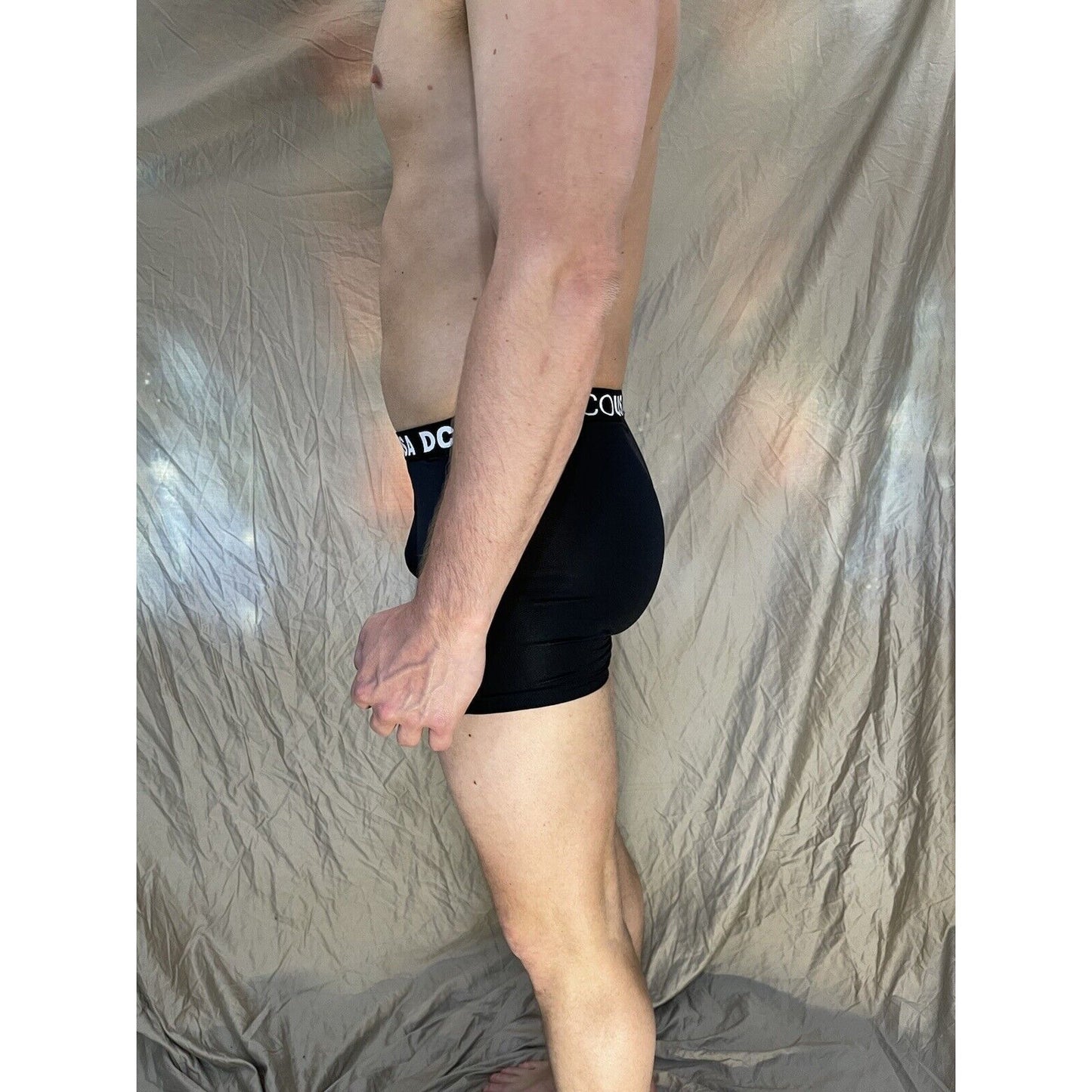 men's black DC Shoe Co small boxer briefs 8% spandex